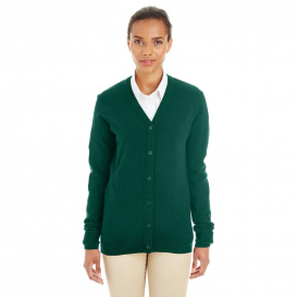 Harriton M425W Ladies Pilbloc V-Neck Button Cardigan Sweater - Hunter