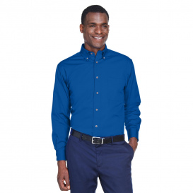 Harriton M500 Easy Blend Long-Sleeve Twill Shirt with Stain Release - French Blue