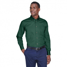 Harriton M500 Easy Blend Long-Sleeve Twill Shirt with Stain Release - Hunter