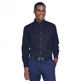 Harriton M500 Easy Blend Long-Sleeve Twill Shirt with Stain Release - Navy