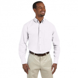 Harriton M510 Men\'s Tall 3.1 oz. Essential Poplin - White