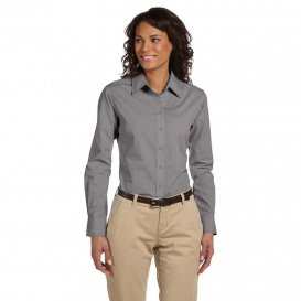 Harriton M510W Ladies 3.1 oz. Essential Poplin - Dark Grey