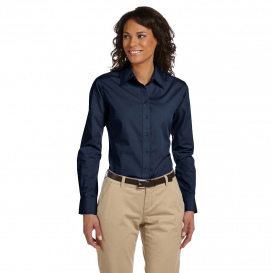 Harriton M510W Ladies 3.1 oz. Essential Poplin - Navy