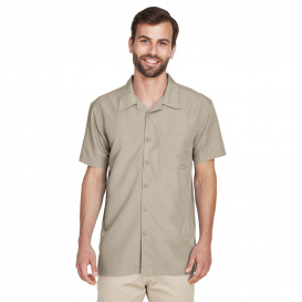 Harrinton M560 Men\'s Barbados Textured Camp Shirt - Khaki