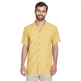 Harriton M560 Men\'s Barbados Textured Camp Shirt - Pineapple