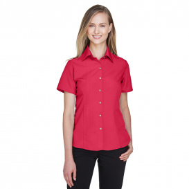 Harriton M560W Ladies Barbados Textured Camp Shirt - Parrot Red