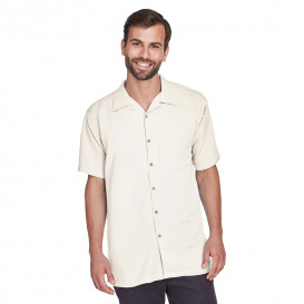 Harriton M570 Men\'s Bahama Cord Camp Shirt - Creme