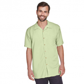 Harriton M570 Men\'s Bahama Cord Camp Shirt - Green Mist