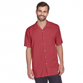 Harriton M570 Men\'s Bahama Cord Camp Shirt - Tile Red