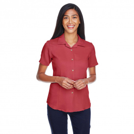 Harriton M570W Ladies Bahama Cord Camp Shirt - Tile Red