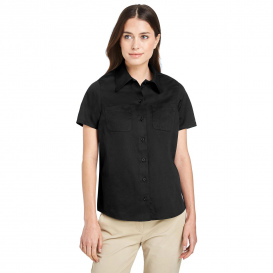 Harriton M585W Ladies Advantage IL Short-Sleeve Work Shirt - Black