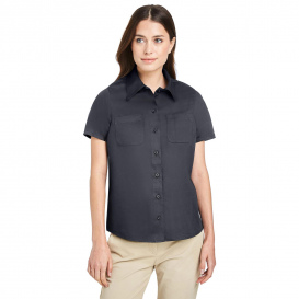 Harriton M585W Ladies Advantage IL Short-Sleeve Work Shirt - Dark Charcoal