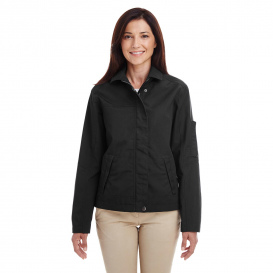 Harriton M705W Ladies Auxiliary Canvas Work Jacket - Black