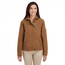 Harriton M705W Ladies Auxiliary Canvas Work Jacket - Duck Brown