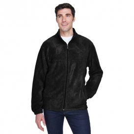 Harriton M990T Men\'s Tall 8 oz. Full Zip Fleece - Black