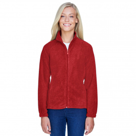 Harriton M990W Ladies 8 oz. Full Zip Fleece - Red