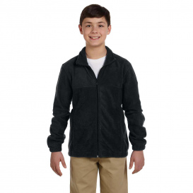 Harriton M990Y Youth 8 oz. Full-Zip Fleece - Black