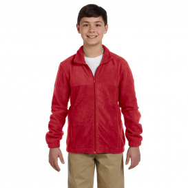 Harriton M990Y Youth 8 oz. Full-Zip Fleece - Red