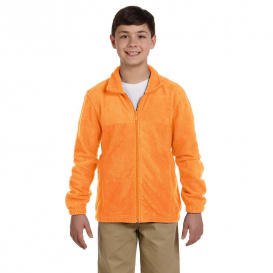 Harriton M990Y Youth 8 oz. Full-Zip Fleece - Safety Orange