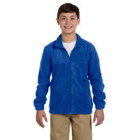 Harriton M990Y Youth 8 oz. Full-Zip Fleece - True Royal