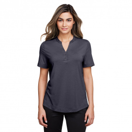 North End NE100W Ladies Jaq Snap-Up Stretch Performance Henley - Carbon