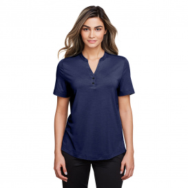 North End NE100W Ladies Jaq Snap-Up Stretch Performance Henley - Classic Navy