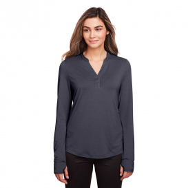 North End NE400W Ladies Jaq Snap-Up Stretch Performance Pullover - Carbon