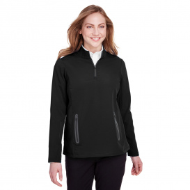 North End NE401W Ladies Quest Stretch Quarter-Zip - Black/Carbon