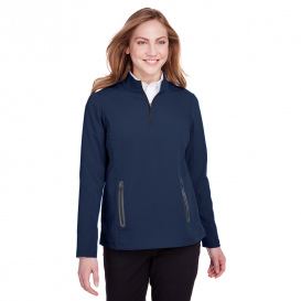 North End NE401W Ladies Quest Stretch Quarter-Zip - Classic Navy/Carbon