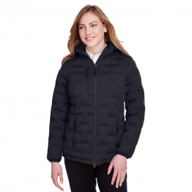 North End NE708W Ladies Loft Puffer Jacket - Black/Carbon