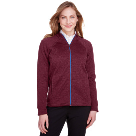 North End NE712W Ladies Flux 2.0 Full-Zip Jacket - Burgundy Heather/Olympic Blue