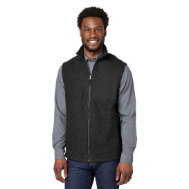 North End NE714 Men\'s Aura Sweater Fleece Vest - Black/Black