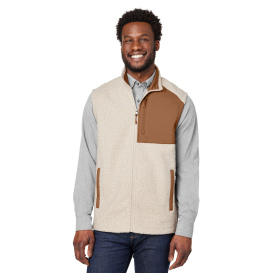 North End NE714 Men\'s Aura Sweater Fleece Vest - Oatmeal Heather/Teak