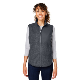 North End NE714W Ladies Aura Sweater Fleece Vest - Carbon/Carbon