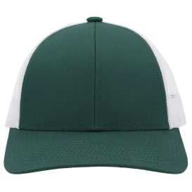 Pacific Headwear P114 Low-Pro Trucker Cap - Dark Green/White/Dark Green