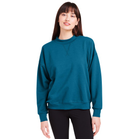 glyder PDP6789 Ladies Vintage Oversized Crew Pullover - Moroccan Blue