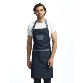 Reprime RP127 Unisex Domain Contrast Denim Bib Apron - Indigo Denim