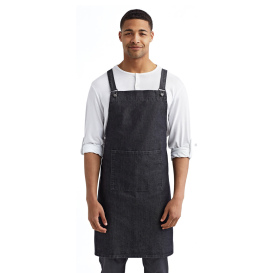 Reprime RP129 Cross Back Barista Apron - Black Denim