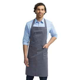 Reprime RP132 Unisex Cotton Chino Bib Apron - Steel