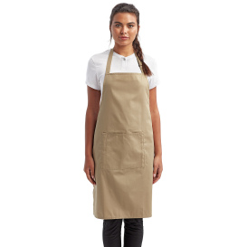 Reprime RP154 Unisex Colours Sustainable Pocket Bib Apron - Khaki