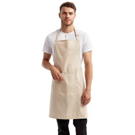 Reprime RP154 Unisex Colours Sustainable Pocket Bib Apron - Natural