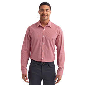 Reprime RP220 Men\'s Microcheck Gingham Long-Sleeve Cotton Shirt - Red/White