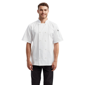 Reprime RP656 Unisex Short-Sleeve Sustainable Chef\'s Jacket - White