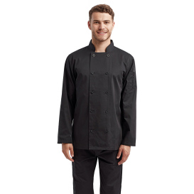 Reprime RP657 Unisex Long-Sleeve Sustainable Chef\'s Jacket - Black
