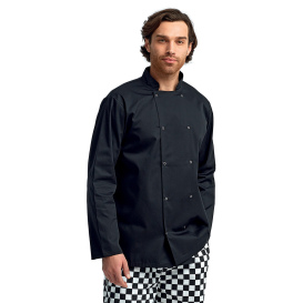 Reprime RP665 Unisex Unisex Studded Front Long-Sleeve Chef\'s Jacket - Black