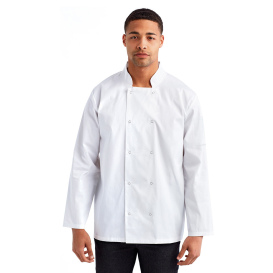 Reprime RP665 Unisex Unisex Studded Front Long-Sleeve Chef\'s Jacket - White