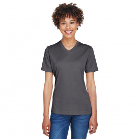 Team 365 TT11HW Ladies Sonic Heather Performance T-Shirt - Dark Grey Heather