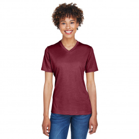 Team 365 TT11HW Ladies Sonic Heather Performance T-Shirt - Sport Maroon Heather