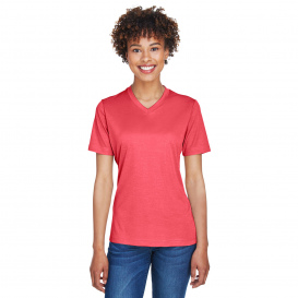 Team 365 TT11HW Ladies Sonic Heather Performance T-Shirt - Sport Red Heather