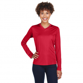 Team 365 TT11WL Ladies Zone Performance Long Sleeve T-Shirt -Sport Red